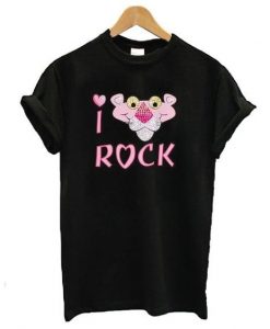 I Love Rock Pink Panther t shirt ZNF08