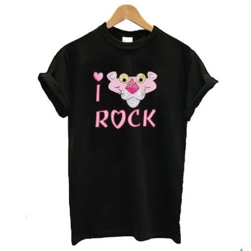 I Love Rock Pink Panther t shirt ZNF08