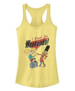 Juniors' Hey Arnold I Break for Weekends Graphic Tank ZNF08