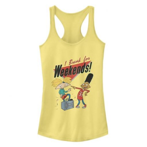 Juniors' Hey Arnold I Break for Weekends Graphic Tank ZNF08