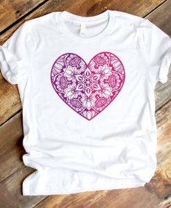 Mandala heart Tshirt ZNF08