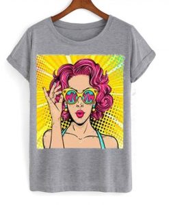 Wow pop art face t-shirt ZNF08