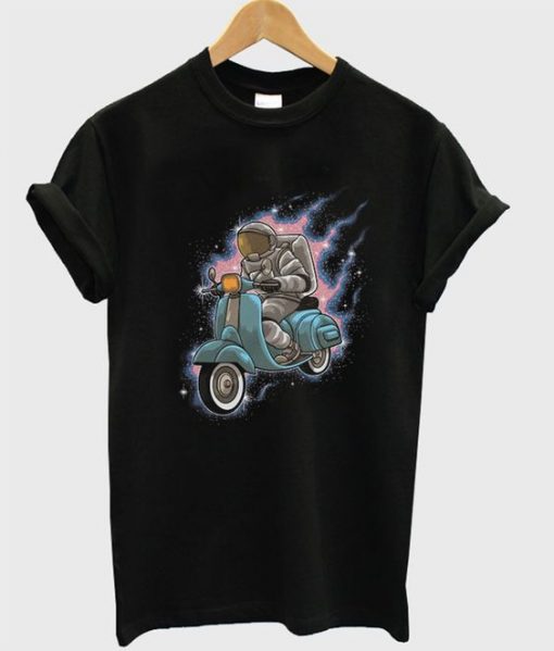 astronaut rides a scooter t-shirt ZNF08