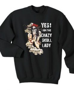 crazy skull lady sweatshirt ZNF08
