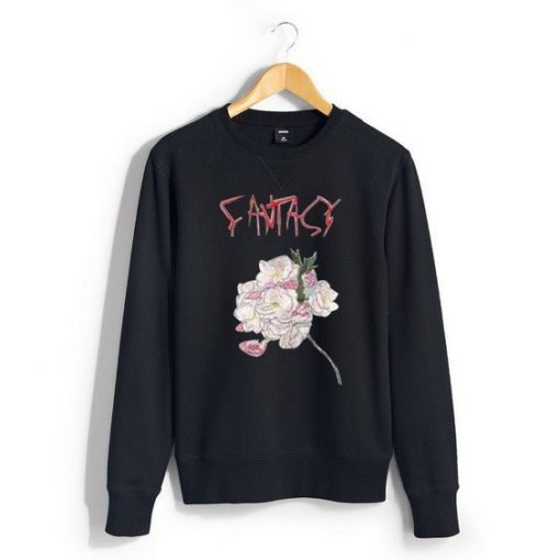 Fantasy Flower Black Sweatshirt znf08