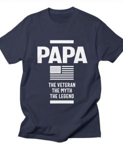 Mens Papa The Veteran The Myth The Legend T-shirt ZNF08