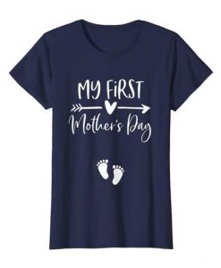 Womens My First Mothers Day Pregnancy Announcement Shirts ZNF08