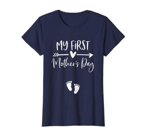 Womens My First Mothers Day Pregnancy Announcement Shirts ZNF08