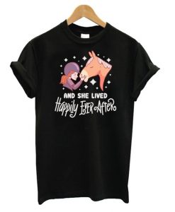 And She Lived Happily Ever After – Cute Horse Girl T shirt ZNF08