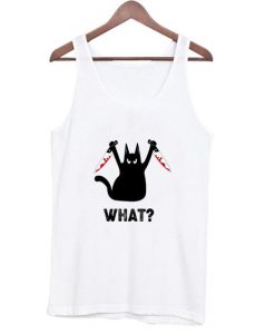 Black Cat And Knife What Tank Top ZNF08