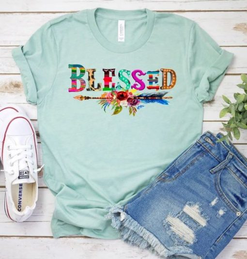 Blessed Serape and Leopard Tee ZNF08