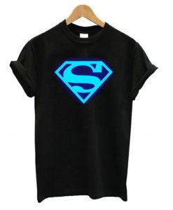 Blue Fluorescent Anime Superman T shirt ZNF08