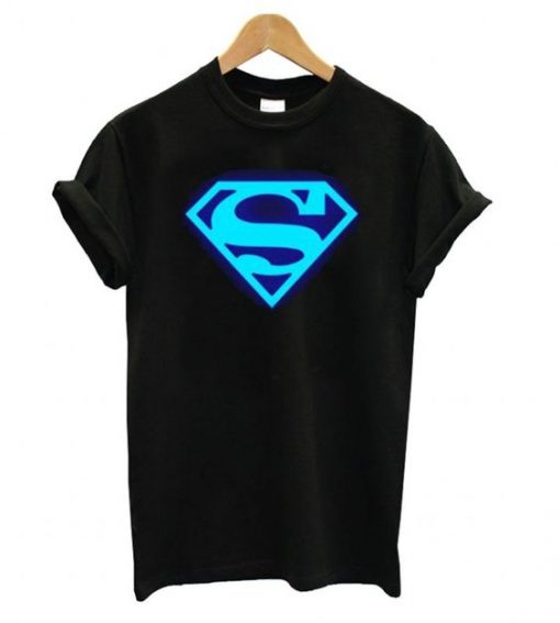 Blue Fluorescent Anime Superman T shirt ZNF08