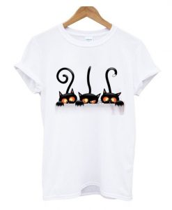 black cat prints t shirt ZNF08