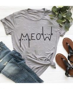 Creative Street Letter MEOW Cat TSHIRT ZNF08