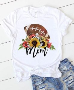 Football Mom Sunflower T Shirt ZNF08