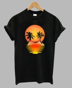 Funny Sunset Smiles And Palm T Shirt ZNF08