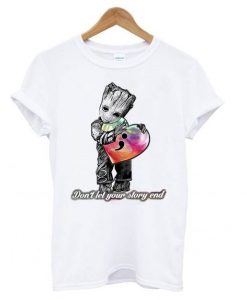 Groot hugging heart don’t let your story end shirt ZNF08