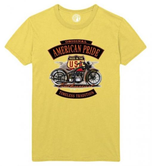 American Pride Timeless Tradition Motorcycle Printed T-Shirt