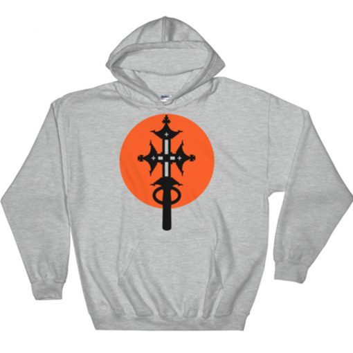 Black Cross Red Orange Circle Hoodie