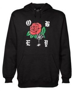 Black OBEY With Rose Hoodie