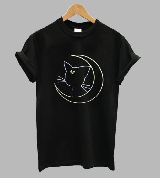 Cat And Moon T Shirt