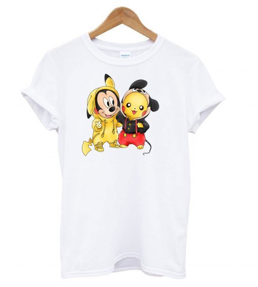 Friendship Pikachu And Mickey Mouse Mashup T shirt