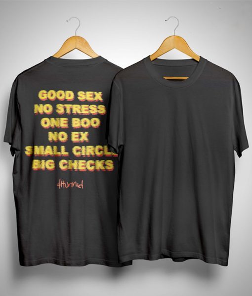 Good Sex No Stress One Boo No Ex Small Circle Big Checks T-shirt