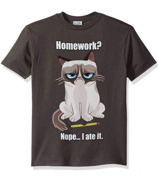 Grumpy Cat Boys’ No Homework Graphic T shirt