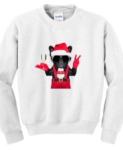 bulldog santa style sweatshirt