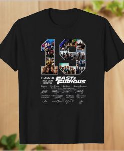 19-Years-of-Fast-and-Furious-2001-2020-10-Movies-Signature-T-Shirt THD