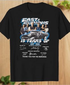 19-Years-of-Fast-and-Furious-2001-2020-10-Movies-Signature-Thank-You-For-The-Memories-T-Shirt THD