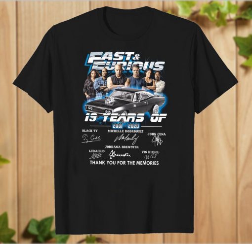 19-Years-of-Fast-and-Furious-2001-2020-10-Movies-Signature-Thank-You-For-The-Memories-T-Shirt THD