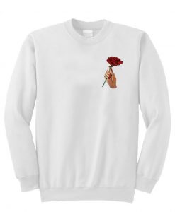 A-rose-flower-in-hand-Sweatshirt THD
