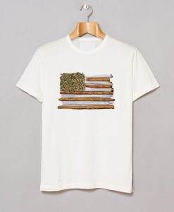 American Flag Weed Joint T Shirt KM