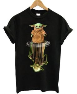 Baby Yoda Water Mirror Reflection Yoda T-Shirt