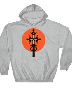 Black Cross Red Orange Circle Hoodie