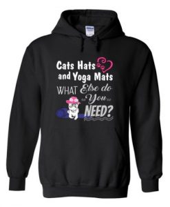 Cats Hats and Yoga Mats Hoodie THD