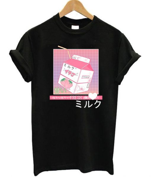 Japanese Otaku Stylish Aesthetic Milk T-Shirt