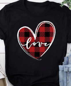 Love Heart Print Valentine Shirt THD