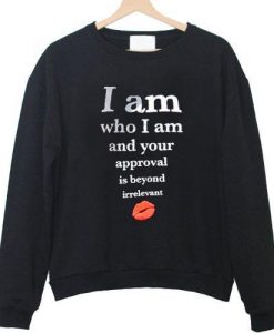 i am who i am and your approval is beyond irrelevant sweatshirt