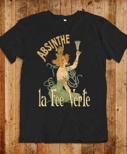 Absinthe Fairy, Art Nouveau Graphic T Shirt THD