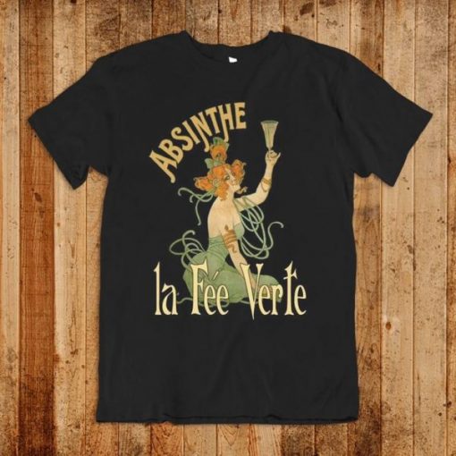 Absinthe Fairy, Art Nouveau Graphic T Shirt THD