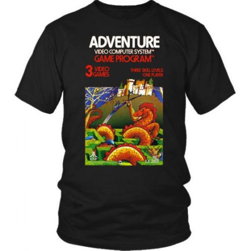 Adventure Atari 2600 Retro Vintage Video Game Box Art Unisex T-Shirt THD