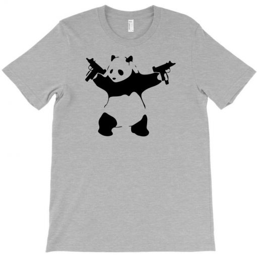 Panda Holding Machine Guns T-shirt thd