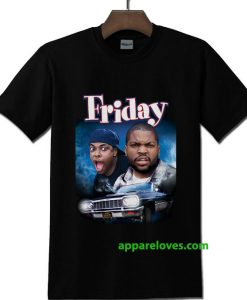 Friday Movie Ice Cube & Chris Tucker Black T shirt thd