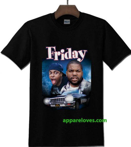 Friday Movie Ice Cube & Chris Tucker Black T shirt thd