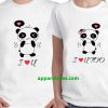 I Love You & Love You Too Panda Couple T-Shirts thd