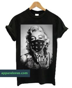 Marilyn Monroe Black Bandana t shirt thd