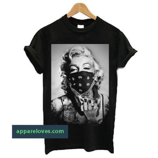 Marilyn Monroe Black Bandana t shirt thd